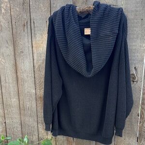 Elegant Black Cowl Neck Sweater